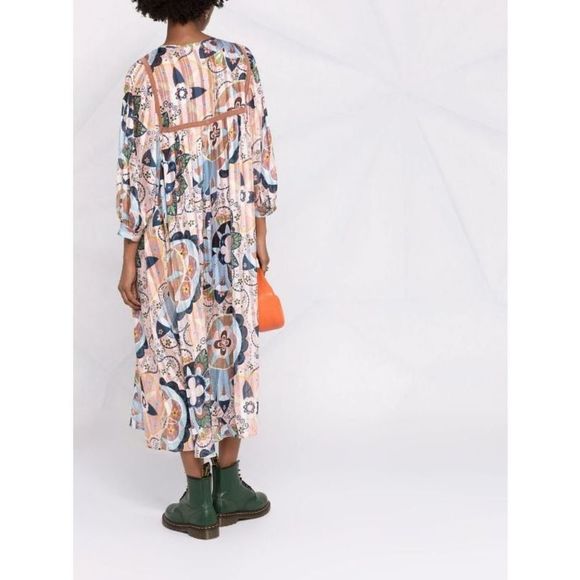 SEE BY CHLOÉ
Printed metallic satin and chiffon midi dress - Picture 2 of 7